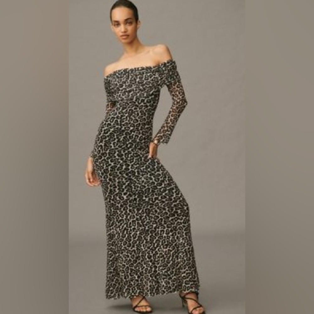 AFRM Black and White Animal Print Dress